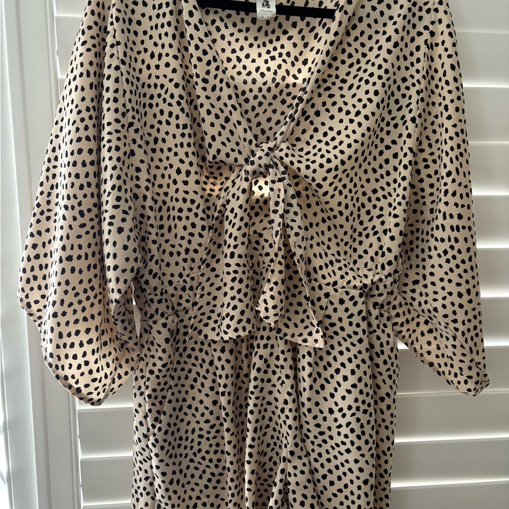 Vici Dot Tie Front Romper